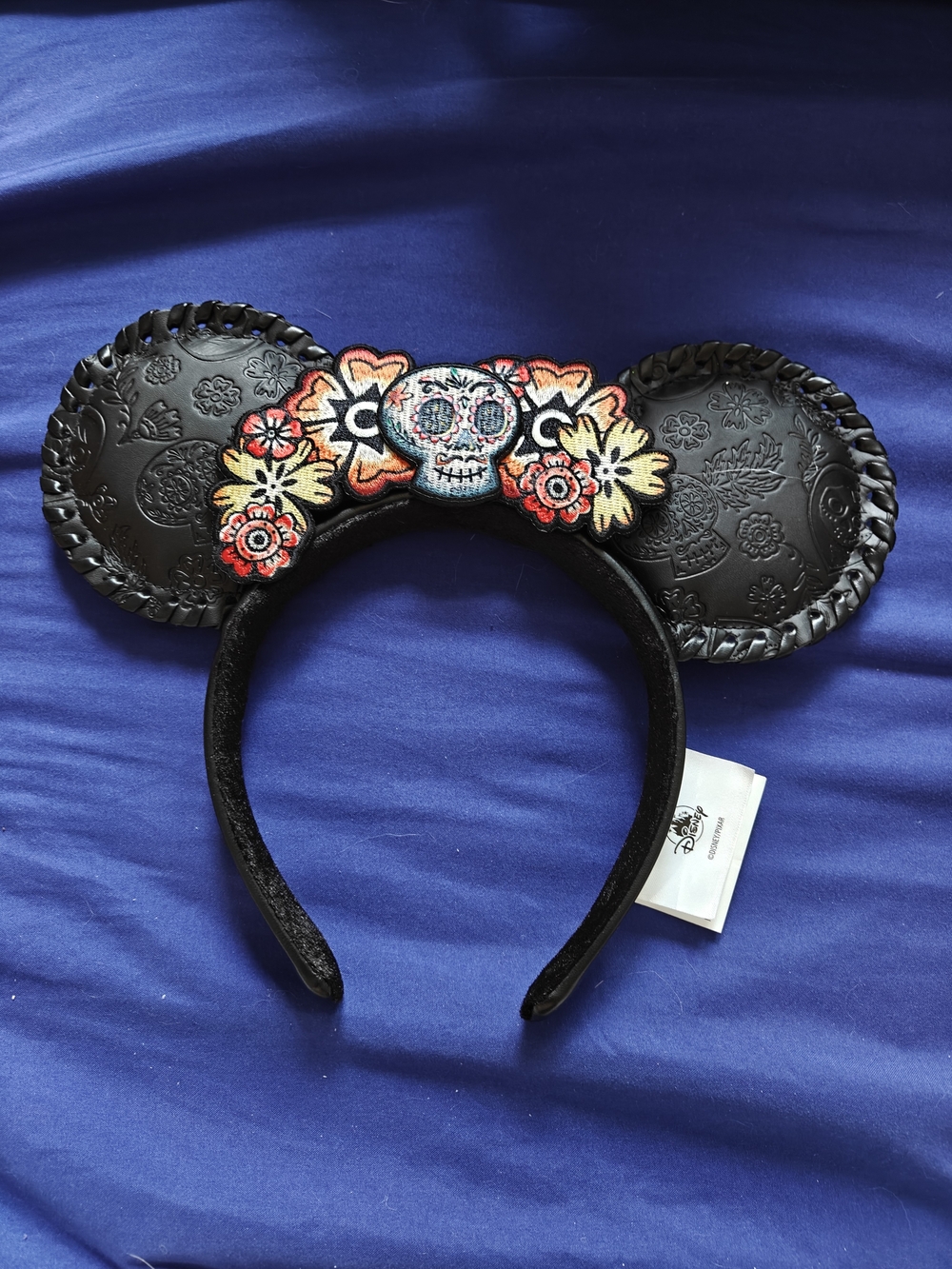 Disney Black 'Dia de los Muertos' Coco Embroidered Mickey Mouse Ear Headband